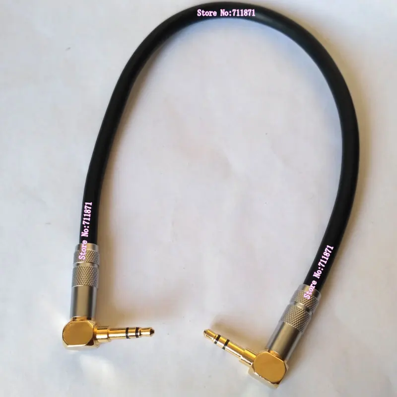 Ângulo direito cabo de áudio estéreo, macho para fio de áudio macho, 90 graus, 3,5mm, 1, 8 TRS, macho para 3,5mm