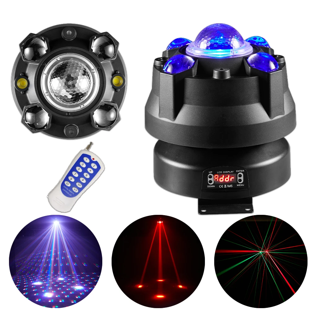 

Moving Head Stage Light 100W Disco Light LED RGBW Party Light DMX512 Strobe Light with Laser For DJ Disco Bar Christmas Wedding