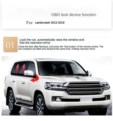 Car Door Auto Speed Lock Unlock window closer mirror folding moudle For Toyota Landcruiser LC200 2008-2019 LC200 Accessories