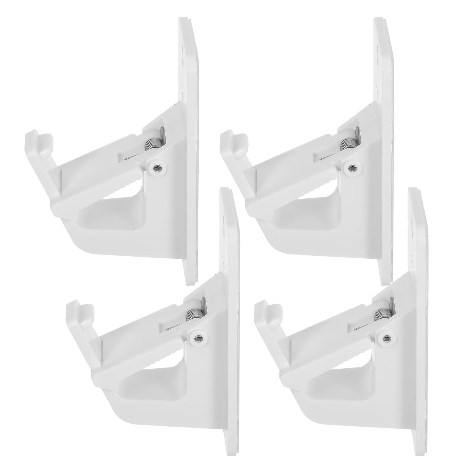 

2 Pairs Shower Curtain Rod Bracket Bathroom Holder Hanger Heavy Duty Wall-mounted Brackets for Abs Black