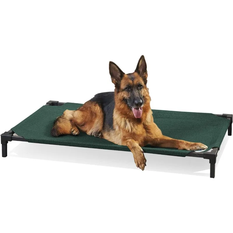 Cooling Elevated Dog Bed PRO, Standard, Fits in 48In Crate, Easy Assembly Frame, Brunswick Green.