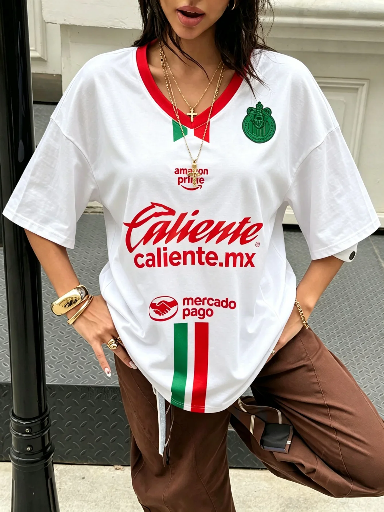 Camiseta de fútbol de Chivas de Guadalajara, para hombre y mujer, de verano, de corte amplio, transpirable, de secado rápido, ideal para el día a día y para practicar deportes.