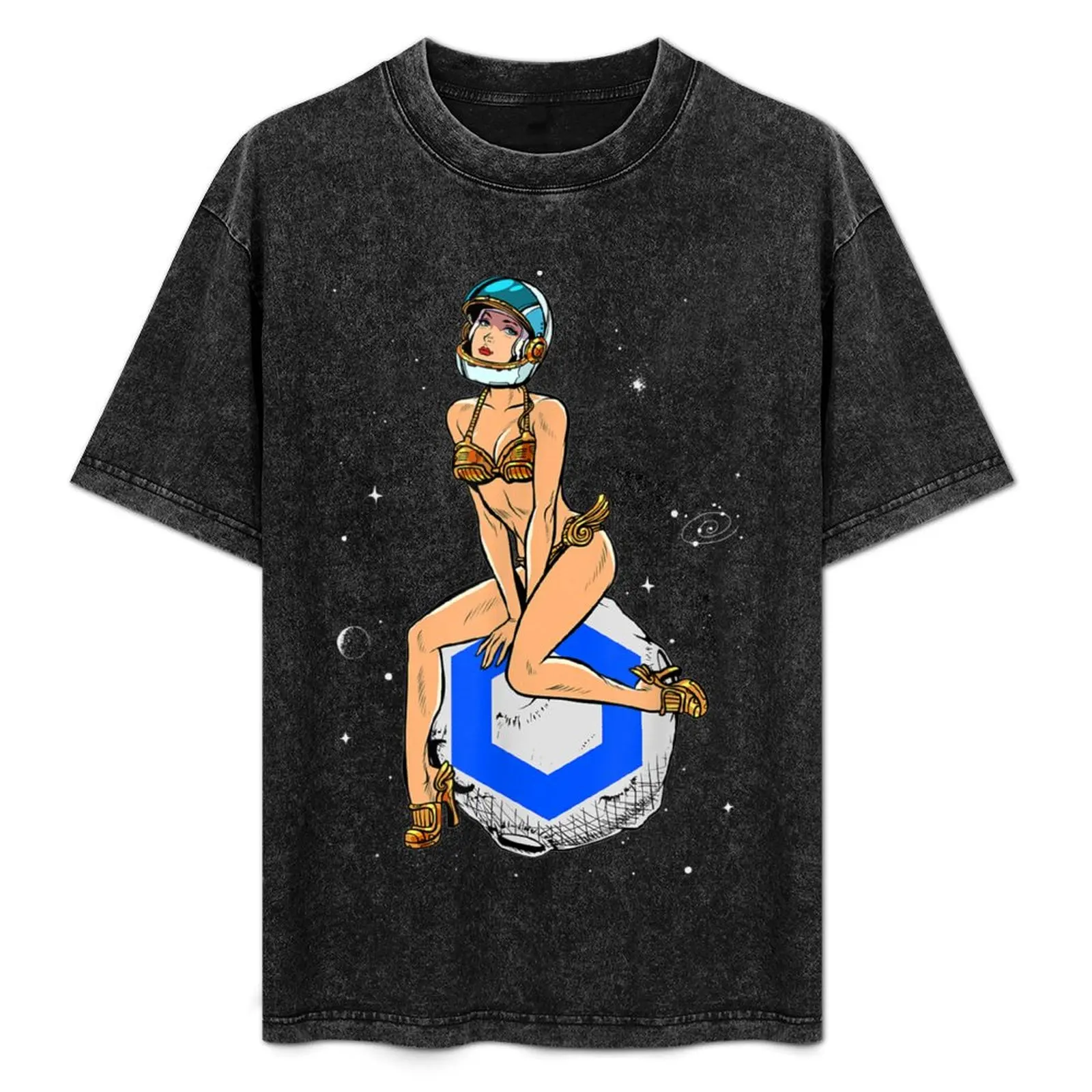 Chainlink - Cryptocurrency Pin-up Girl - Hodling Chainlink T-Shirt Creative Graphic Tee Shirt