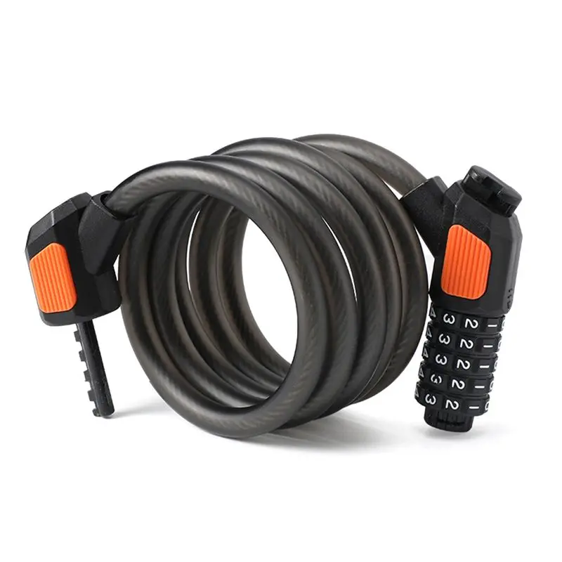 

AED2-5-значный пароль, велосипедный замок, универсальный горный дорожный велосипед, фиксированный тросовый замок для мотоцикла