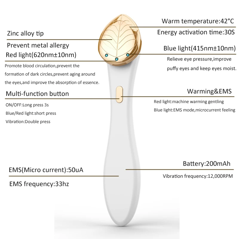 Microcurrent Vibrating Eye & Face Massager Face Lifting Device Anti-aging Skin Rejuvenation Galvanic Spa Wrinkle Remove Machine