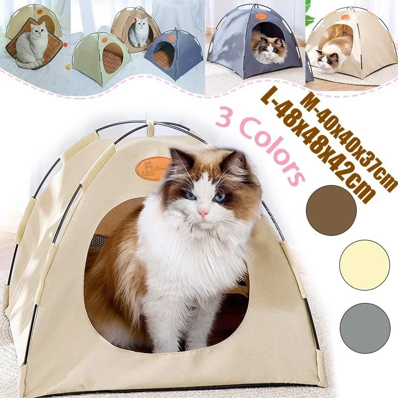 

Cat Tent Dog Bed Pet Teepee with Cushion for Dog Kennel Indoor Cat Nest Cat Bed for Kitten Puppy Cave Dog House Pet Sofa