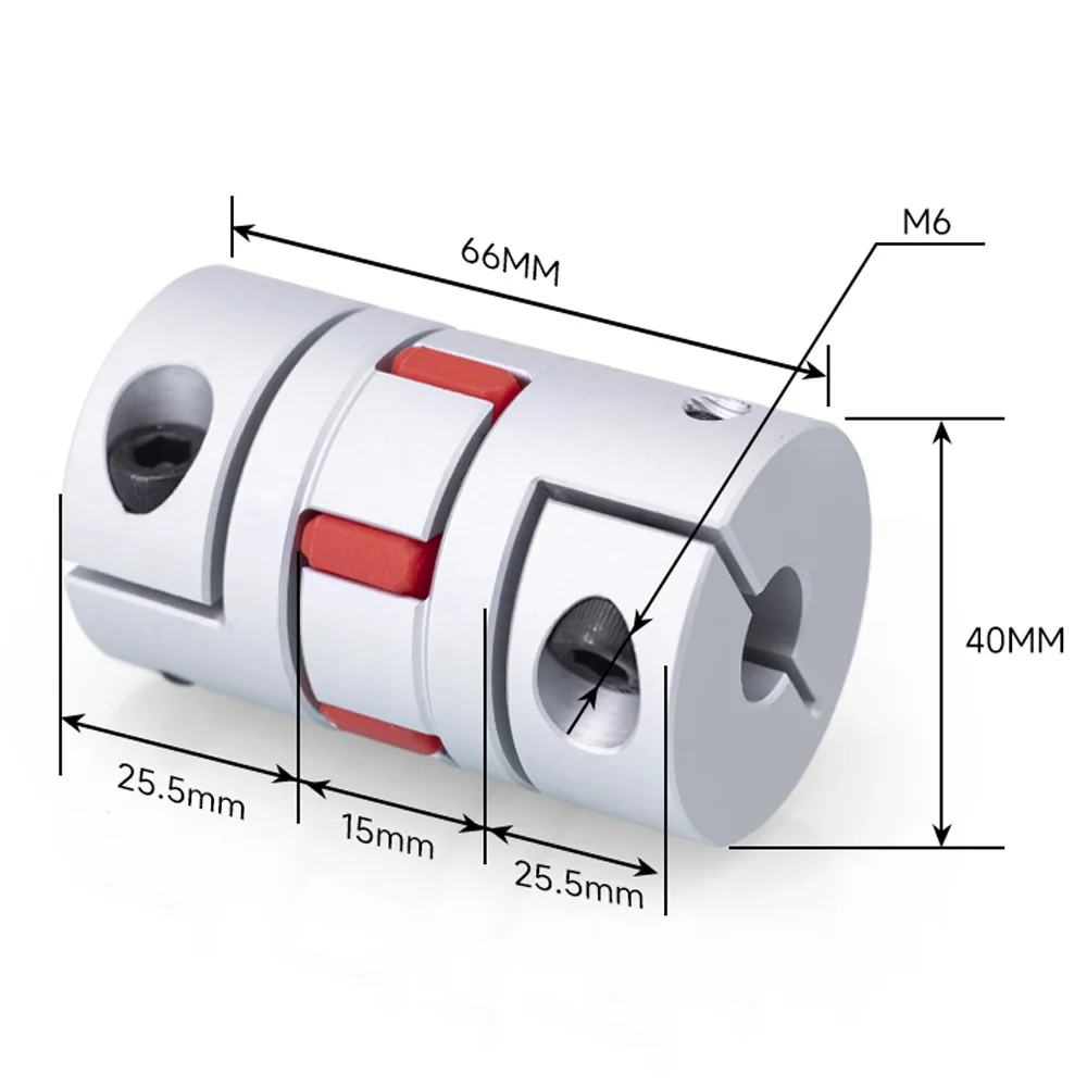 GS GR19 Three Jaw D40L66 Coupler Aluminium Plum Flexible Shaft Coupling Motor Connector CNC Flexible Coupler 10 12 14 15 16-22mm