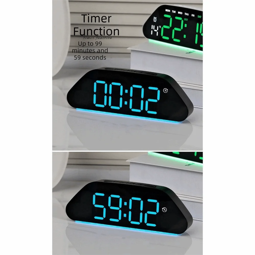 Temperature Display LED Alarm Clock Large Screen Dimmable Electronic Clock Multifunctional Humidity