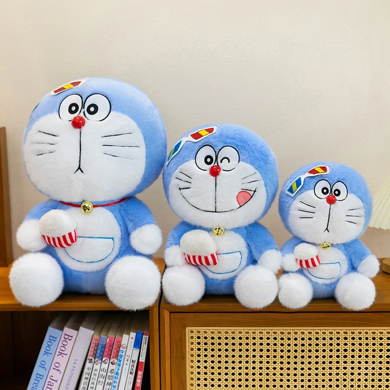 New Cute Doraemon Plush Toys Classic Large Plushie Anime Cartoon Birthday Pillow Doll Kawaii Stuffed Gift for Childrens Xmas