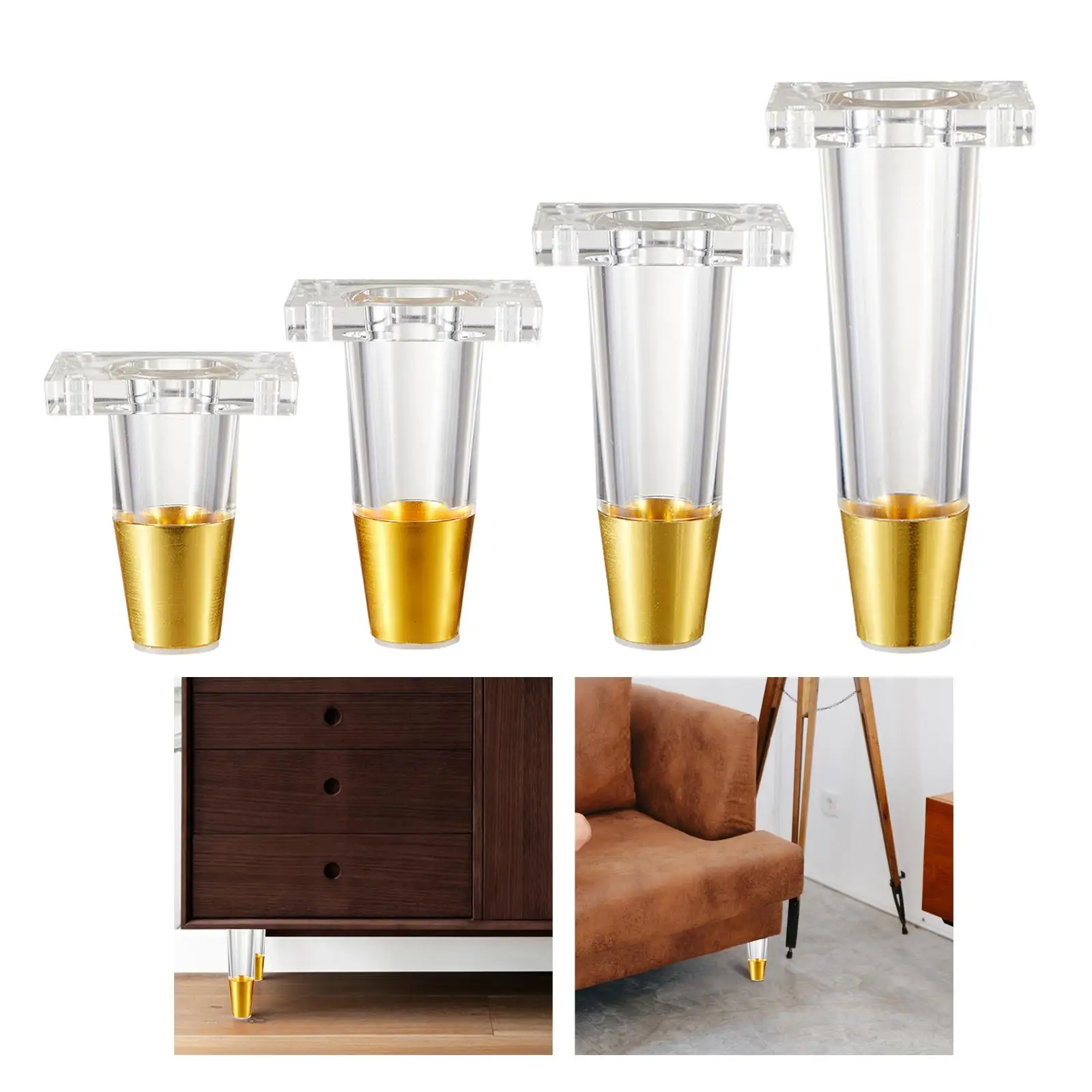 

Furniture Leg Protector Sofa Foot Acrylic Decoration Replacement Sturdy Chair Leg Kitchen Cabinet Foot for Shelf Coffee Table