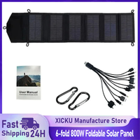 6-fold 800W Foldable Solar Panel 20w/h  Portable Solar Panels Charger USB 5V DC Full Time Power Solar Panel Mobile Power Supply
