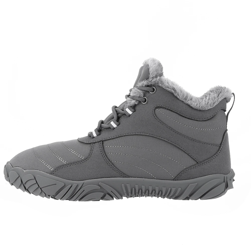 

Warm Hike Shoes Non-Slip Waterproof Warm Fur Lined for Women Men (Grey 42)