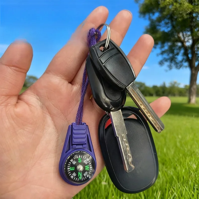 Portable lanyard compass plastic 9-color optional multifunctional outdoor logo fashionable lanyard compass