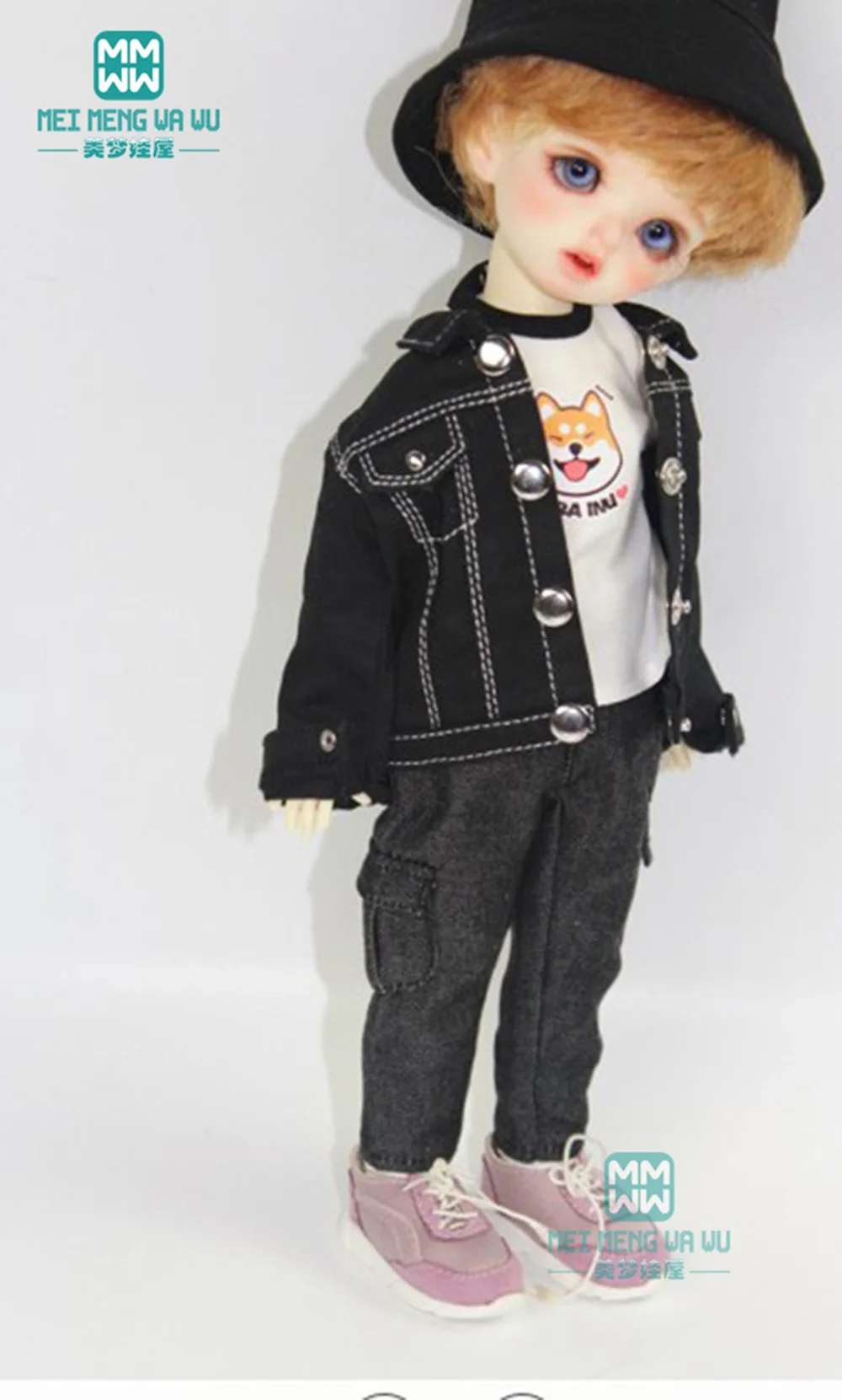 

Doll clothes fits 27cm-30cm 1/6 BJD YOSD doll casual suit denim jacket T-shirt trousers