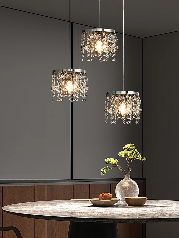 

Nordic Style Crystal Chandelier Hanging Living Room Ceiling Light Designer Bedroom Bedside Lamp Dining Room Kitchen Pendent Lamp
