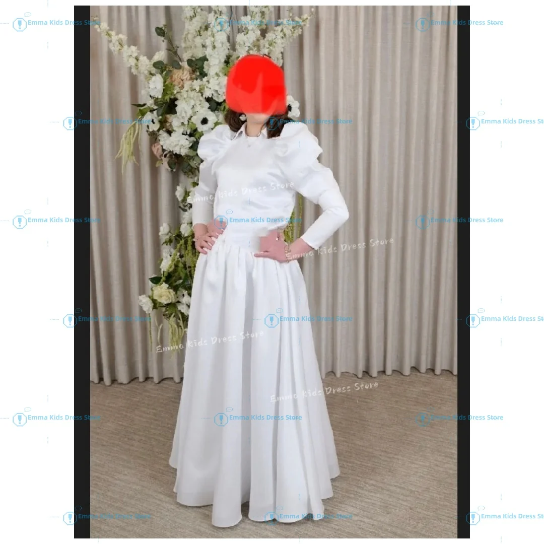 

Customized Bridesmaid Ivory Flower Girl Dress For Puffy Milk LaceBirthday Party Tulle Elegant Kids Wedding Infant Ball Gown
