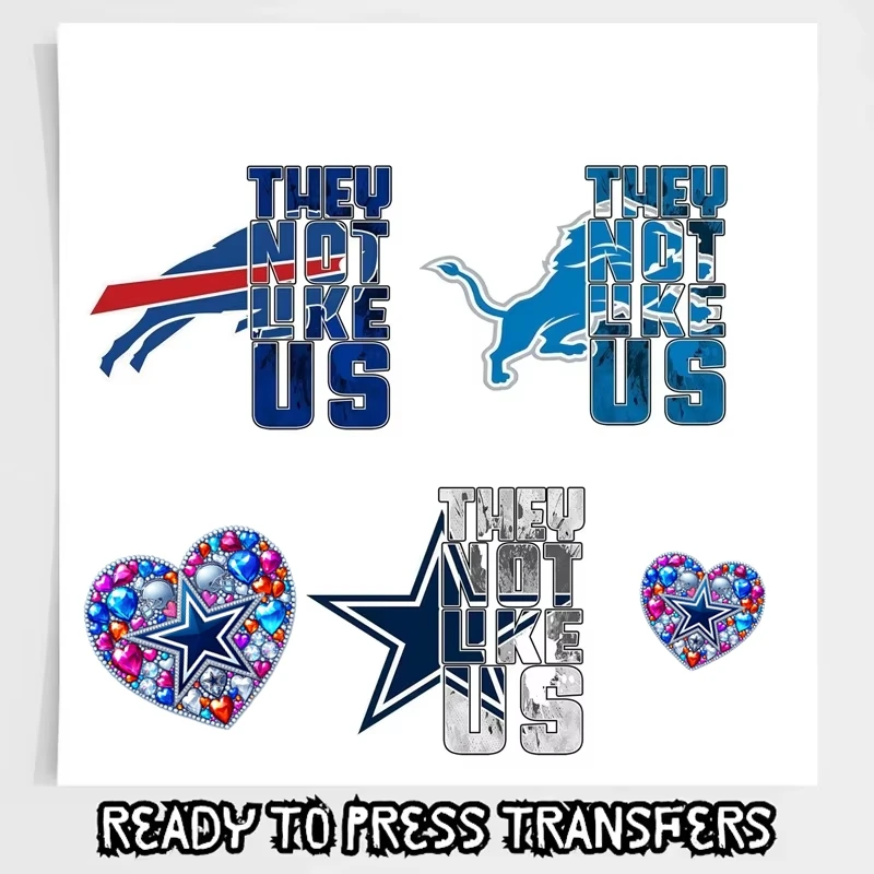 

Game Day Football Sport DTF Transfer Ready to Press They Not Like us Heat Transfer Iron on Patches for Garments