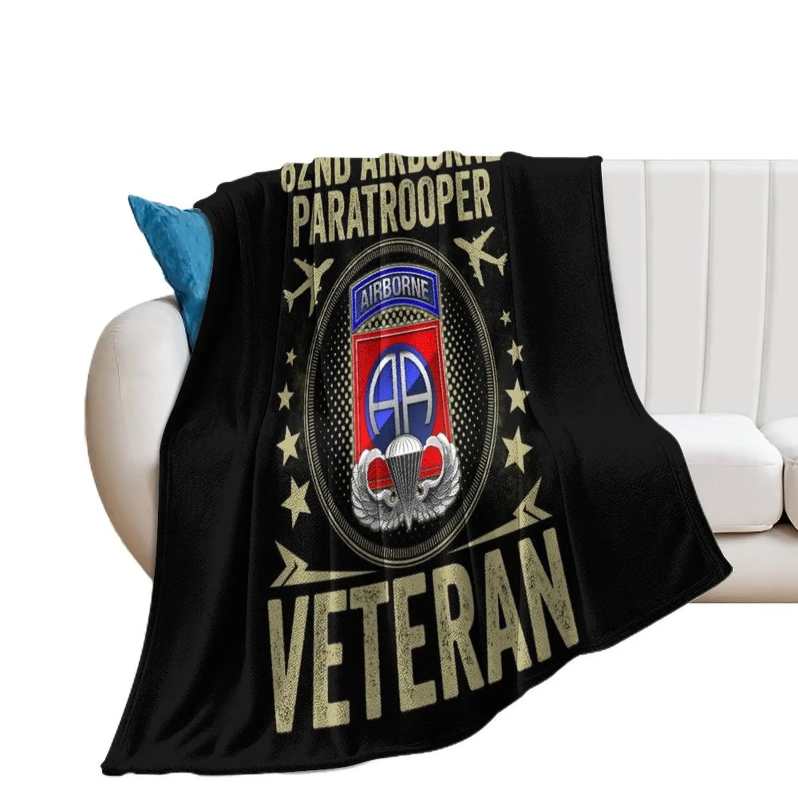 82nd Airborne Division Paratrooper Army Veteran Throw Blanket Sofa Throw Giant Sofa Summer Beddings For Decorative Sofa Blankets