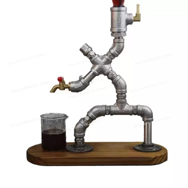 Stainless steel water pipe robot creative personality cafe wine bar counter retro decoration   wine rack wine dispenser
