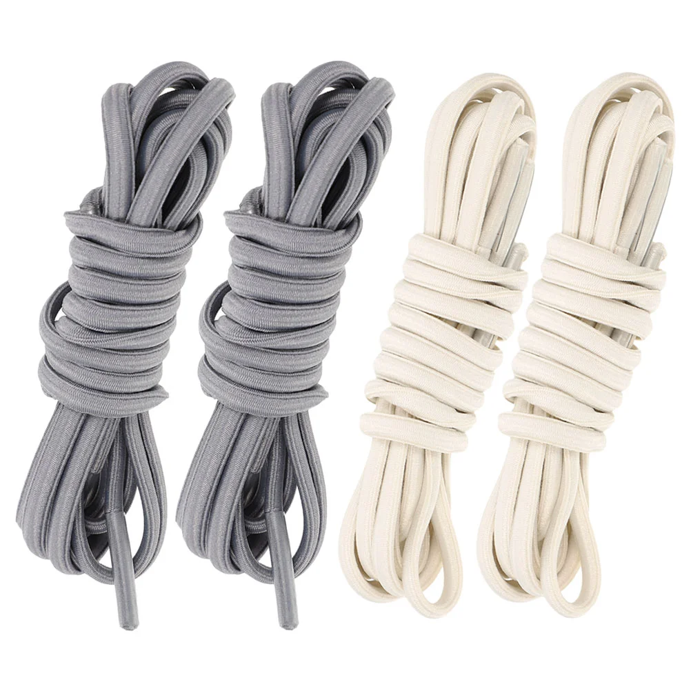 

2 Pairs Sneaker Shoelaces Shoes Wearing Tools Elastic for Kids Free Stretch Straps Child