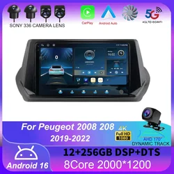 Android 16 Carplay Auto For Peugeot 2008 208 2019 2020 2021 2022 Car Radio Multimedia Video Player Navigation GPS No 2Din 2 Din