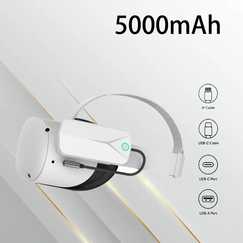 

Портативный внешний аккумулятор 5000 мАч для VR-гарнитур Elite, VR-устройств и мобильных телефонов, аварийный источник питания