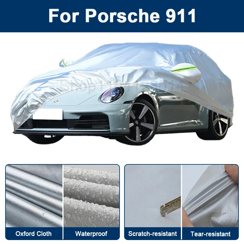 

Outdoor Full Car Cover For Porsche 911 with Reflective Strips Waterproof Snowproof Dustproof UV Protection Exterior Accessories