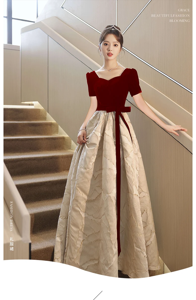 Women New High-end Evening Dress Luxury Banquet Wedding Engagement Dating Socialite Exquisite Ceremony Compere Emcee Dress