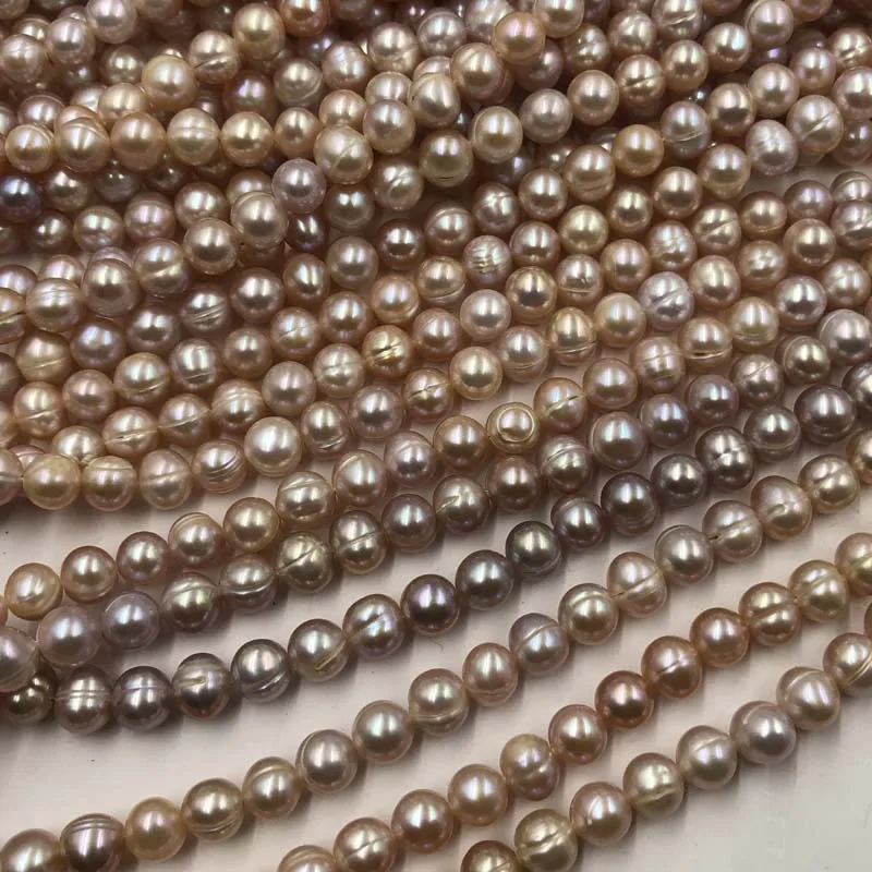 [ELEISPL Wholesale 20 Strands 7-8mm Purple Freshwater Pearl Strings #22010281