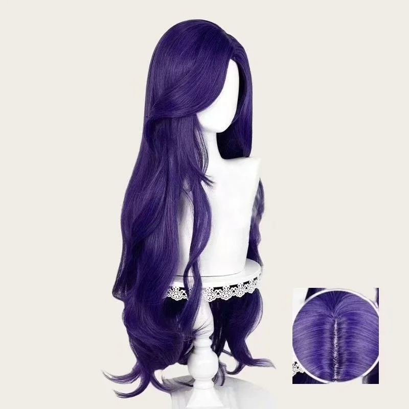 Anime Rarity Cosplay Wig Purple Long Curly Heat Resistant Synthetic Fiber with Rose Net Cosplay wig for comic con Halloween Wig