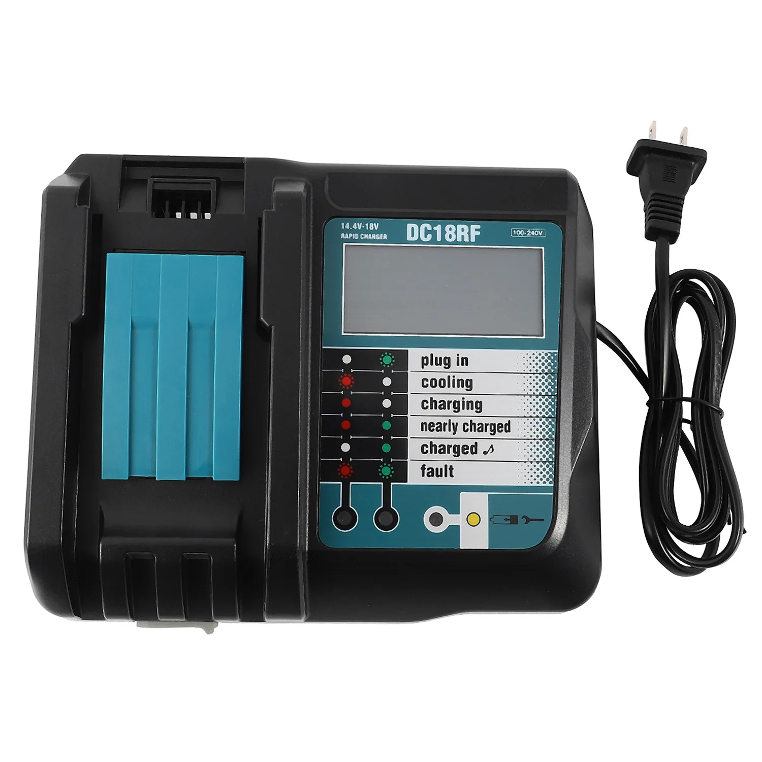 14.4V 18V Li-Ion Battery Charger Voltage Current Lcd Digital Display For Makita Dc18Rf Bl1830 Bl1815 Bl1430 Dc14Sa Dc18Sc