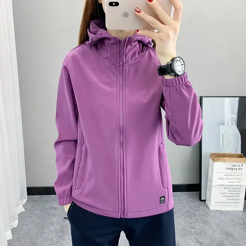 

(M-4XL) Женская Толстая походная куртка из флиса, ветрозащитная спортивная куртка с мягкой оболочкой, свитшот для кемпинга, бега, скалолазания