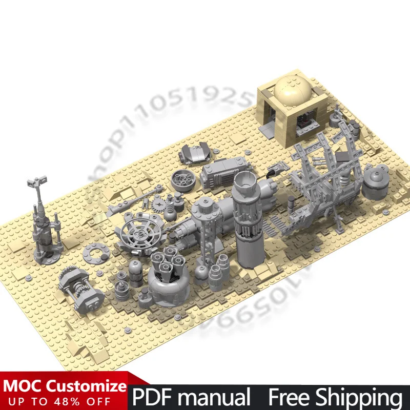 933 PCS Minifigure Scale Desert Planet Mos Eisley Scrapyard Diorama MOC Customize Modular Building Block DIY Toy Christmas Gift