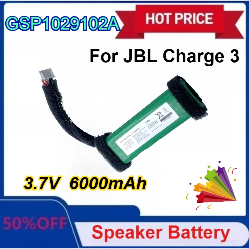 

For JBL Charge3 Audio Battery for Shock Wave 3 Speaker Battery GSP1029102A 6000mAh Battery