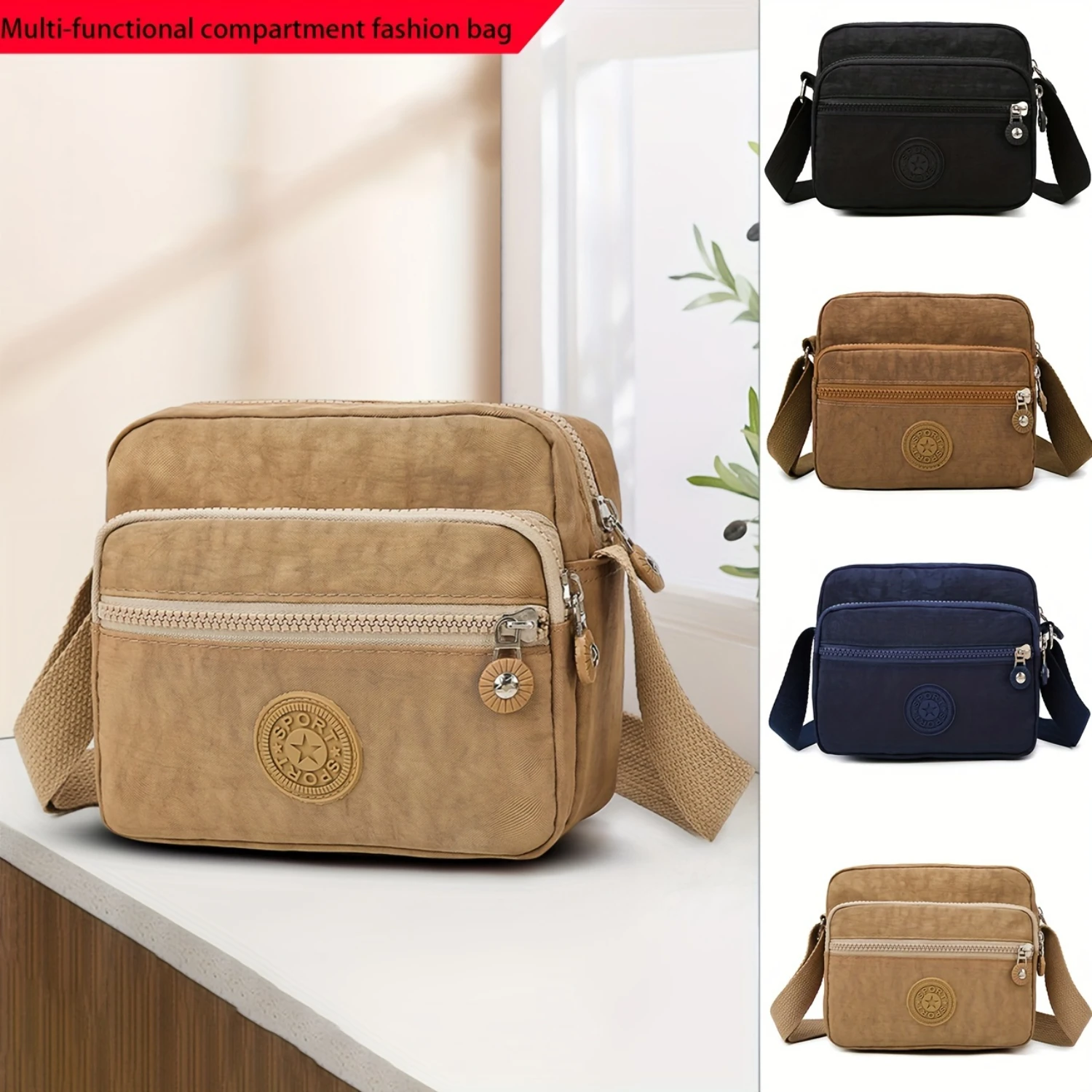 Nylon Crossbody Bag - Stylish & Durable Mobile Phone Organizer - Versatile for Travel, Sport & Casual Wear