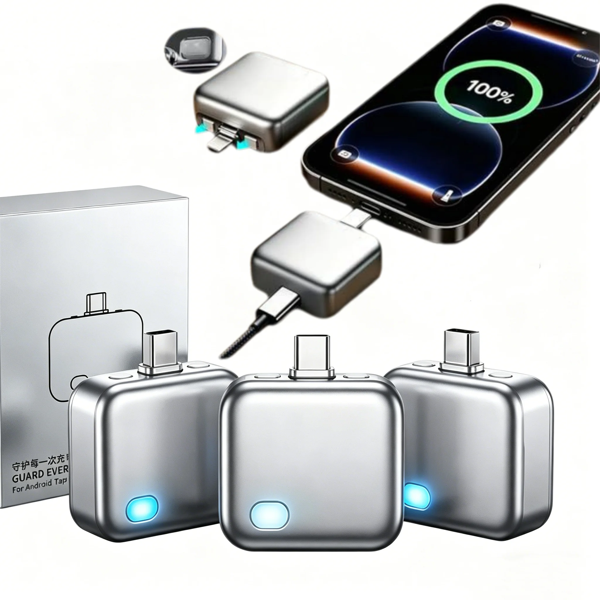

Smart Type-C Charging Adapter,Auto Cut Off When Fully Charged,Universal Separator Charger Overnight Unattended Safe Charging