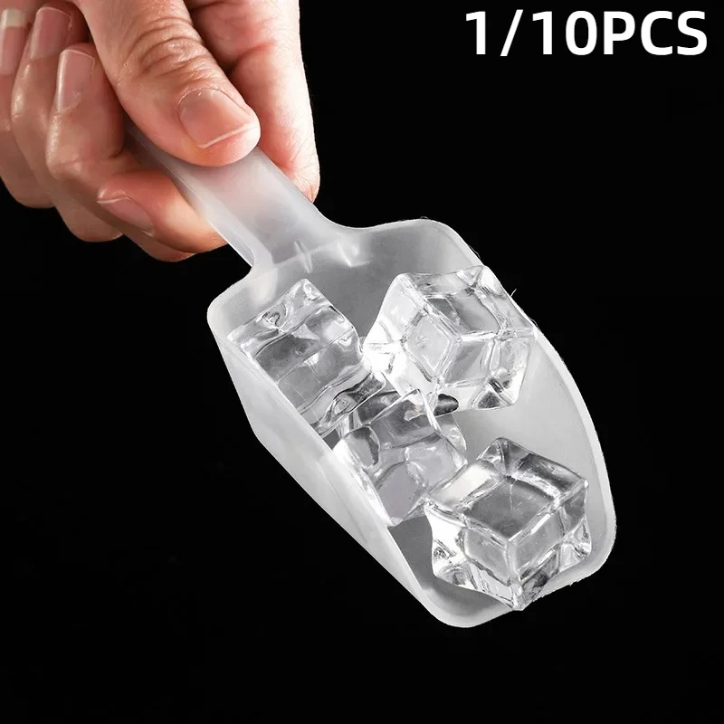 1-10 pçs colheres de gelo de plástico mini pá de gelo transparente festa bar buffet cozinha gadget para doces sobremesa grão pá de bens secos
