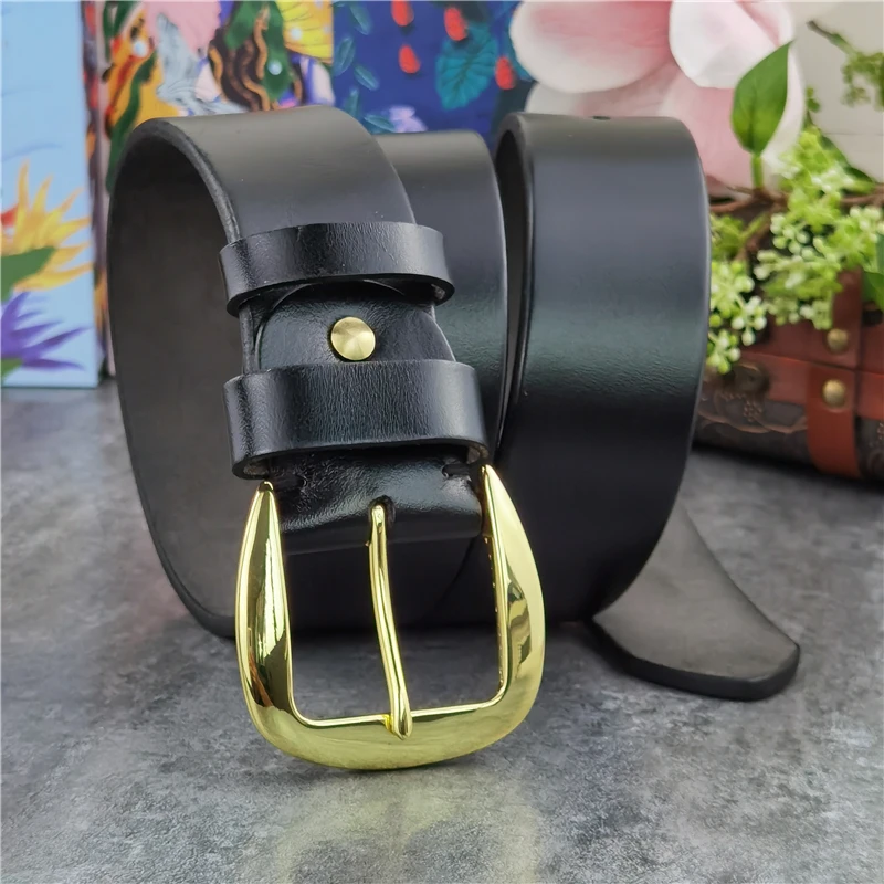 43MM Super Wide Metal Belt Buckle Men Belt Genuine Leather Vintage Jeans Waist Men\'s Belt Ceinture  Leather Belt For Man MBT0019