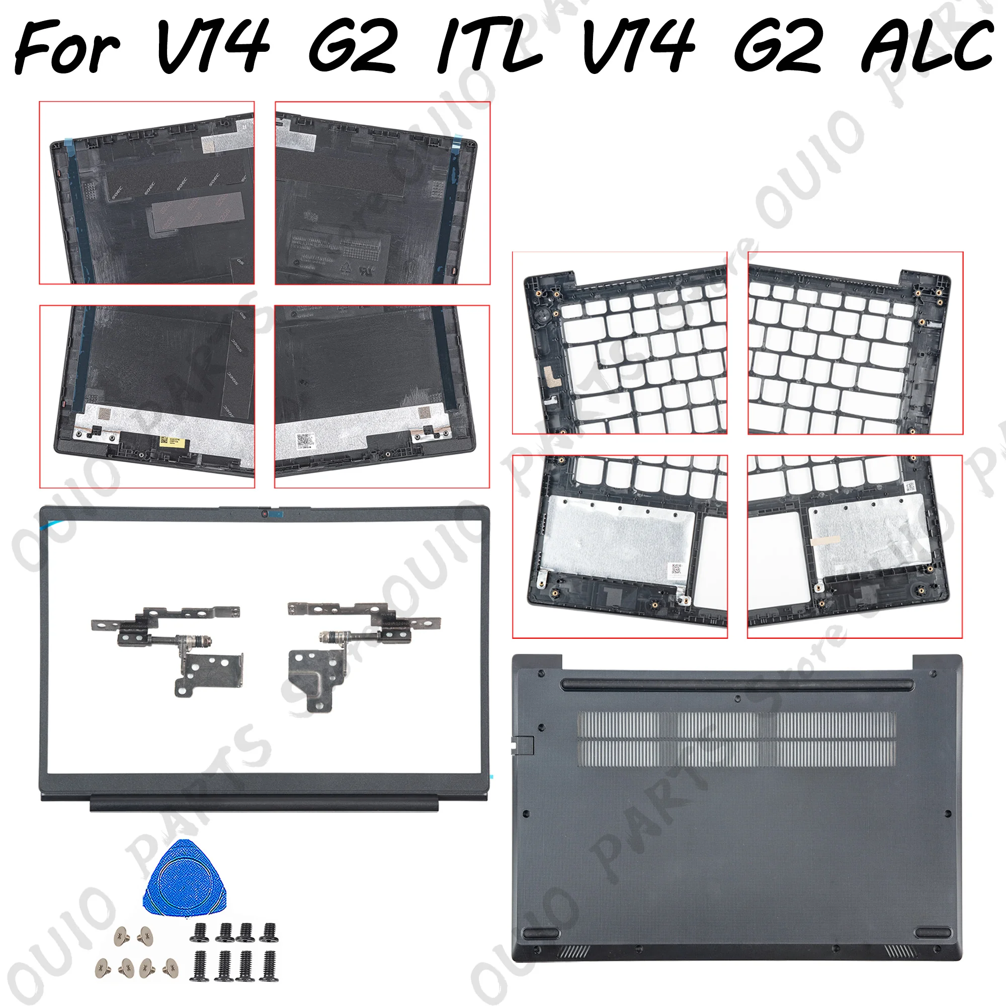 

Parts For V14 G2 ITL V14 G2 ALC Plastic LCD Back Cover Bezel palmrest lower Bottom Housing HV460 Black 14inch AP21R000310