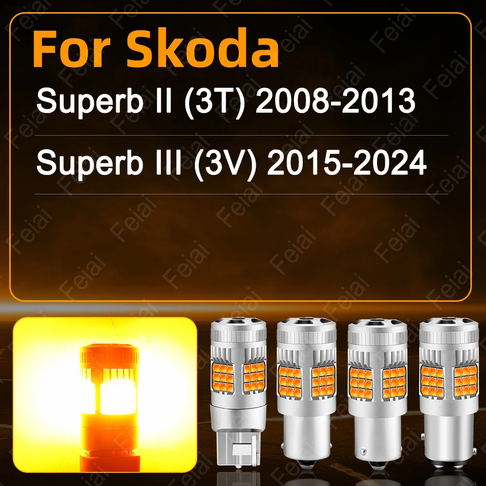 For Skoda Superb 2 3 3T 3V Turn Signal LED Lights Car Indicator Bulb Amber Superb MK2 MK2 Accessories 2008 2009 2010 2011-2024