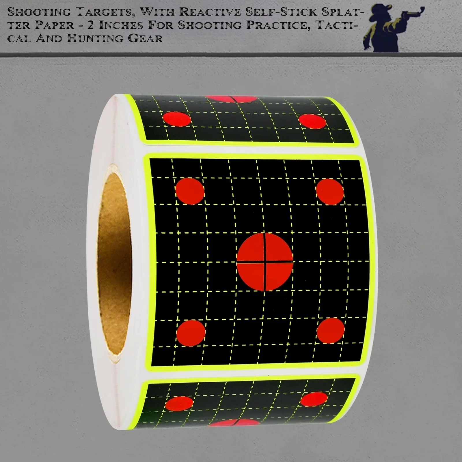 Shooting Square Practice Splash Target Paper Shooting Target Training Supplies Fluorescent Color Label 200Pcs 2in (Can Be Used f