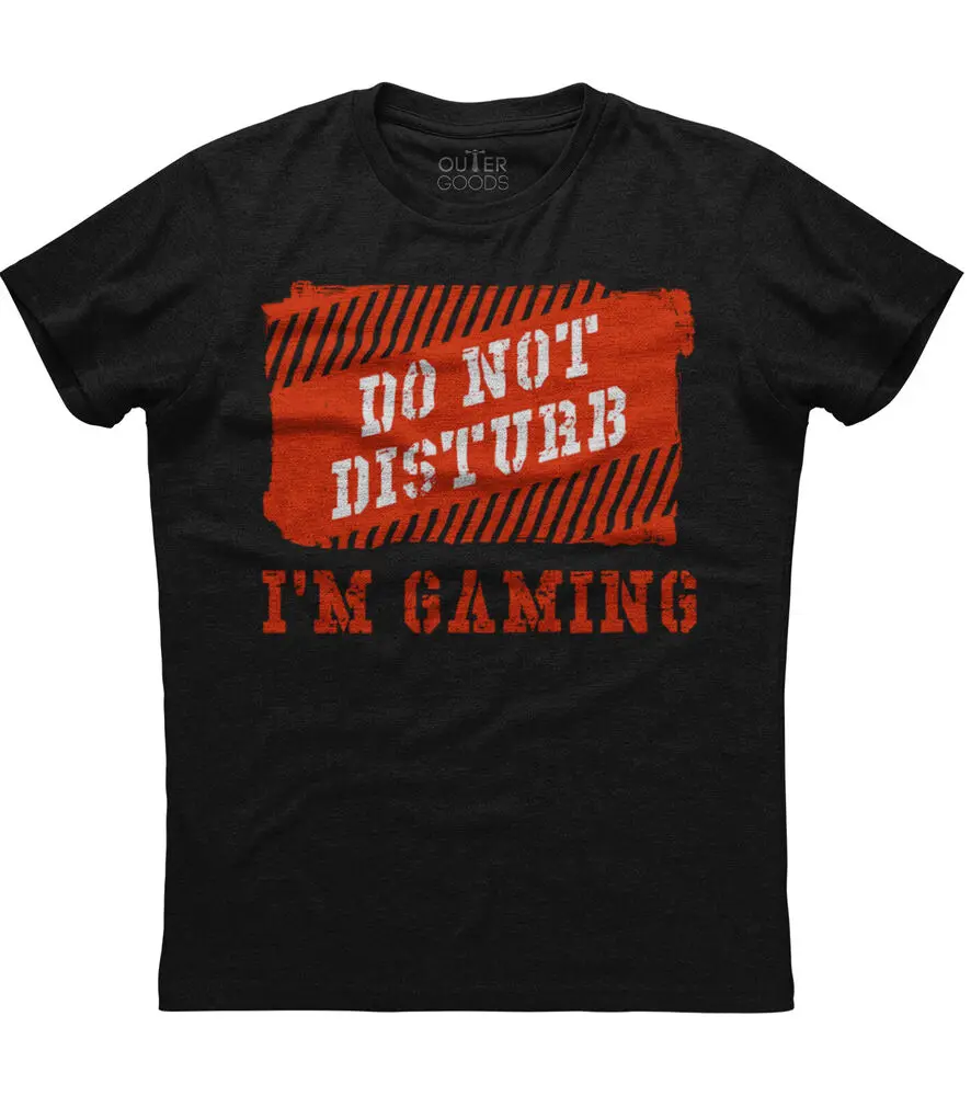 Do Not Disturb I'm Gaming - Funny Gamer Mens Short Sleeve Cotton Black T-shirtHigh quality 100% cottonAnime Graphic T-shirts for