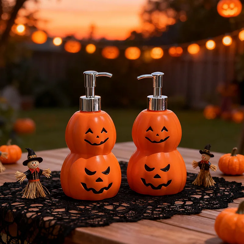 Ghostly Pumpkin Shaped Refill Bottle Bathroom Lotion Bottle Shower Gel Shampoo Push Type Refill Bottle