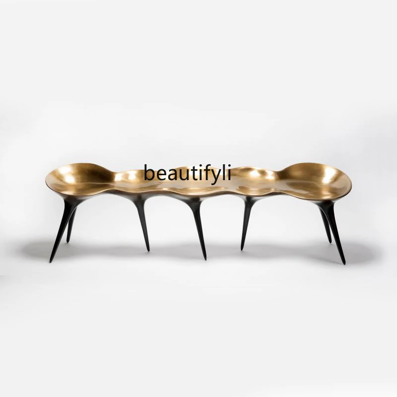 CXH Nordic Designer Model Personality Strip Stool FRP Cast Copper Leisure Chair Molecular Chair