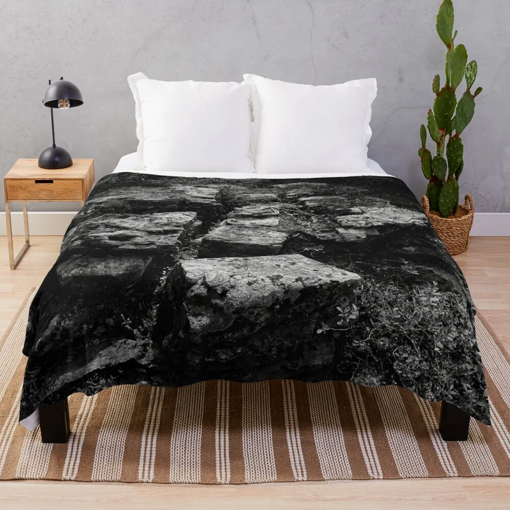 Broken stones bw Throw Blanket cosplay anime Plush Blankets