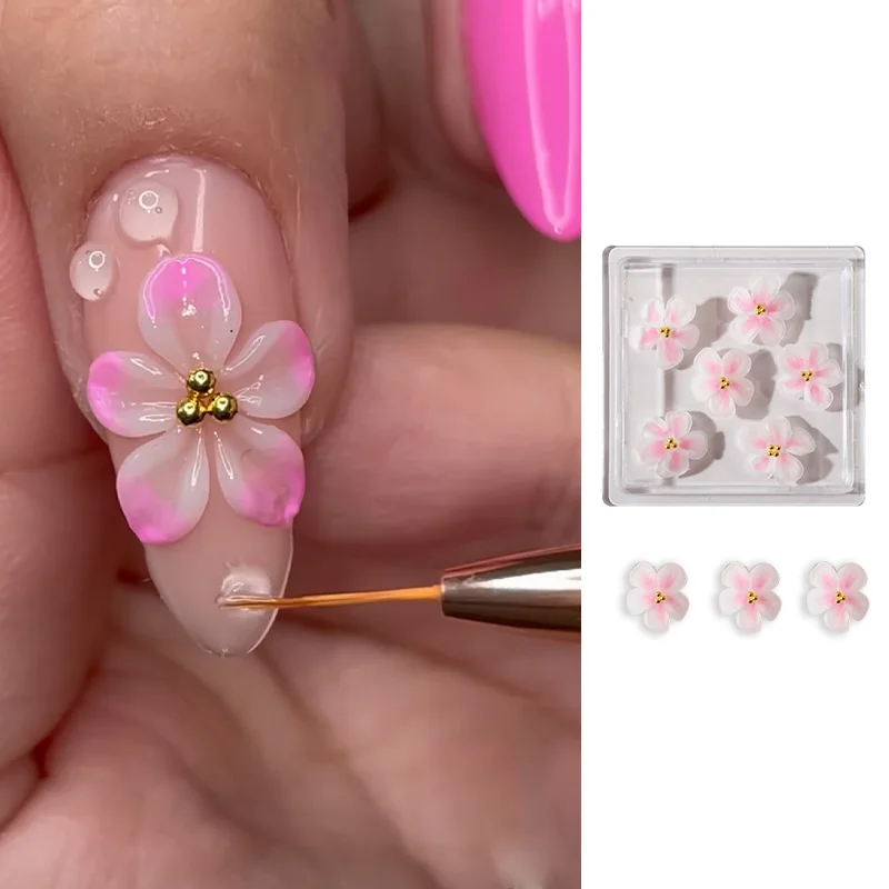 1 doos 3D Zijbloem Acryl Gesneden Bloem Ontwerp Decoratie Sieraden Accessoires Nagel Glanzende Steentjes DIY Benodigdheden