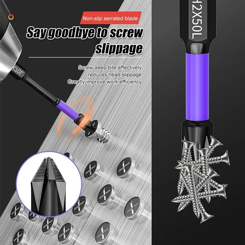 D1 Anti-Slip And Shock-Proof Bits Screwdriver Bits, High Hardness And Strong Magnetic Bit, Super Strong Screwdriver 3Set Durable