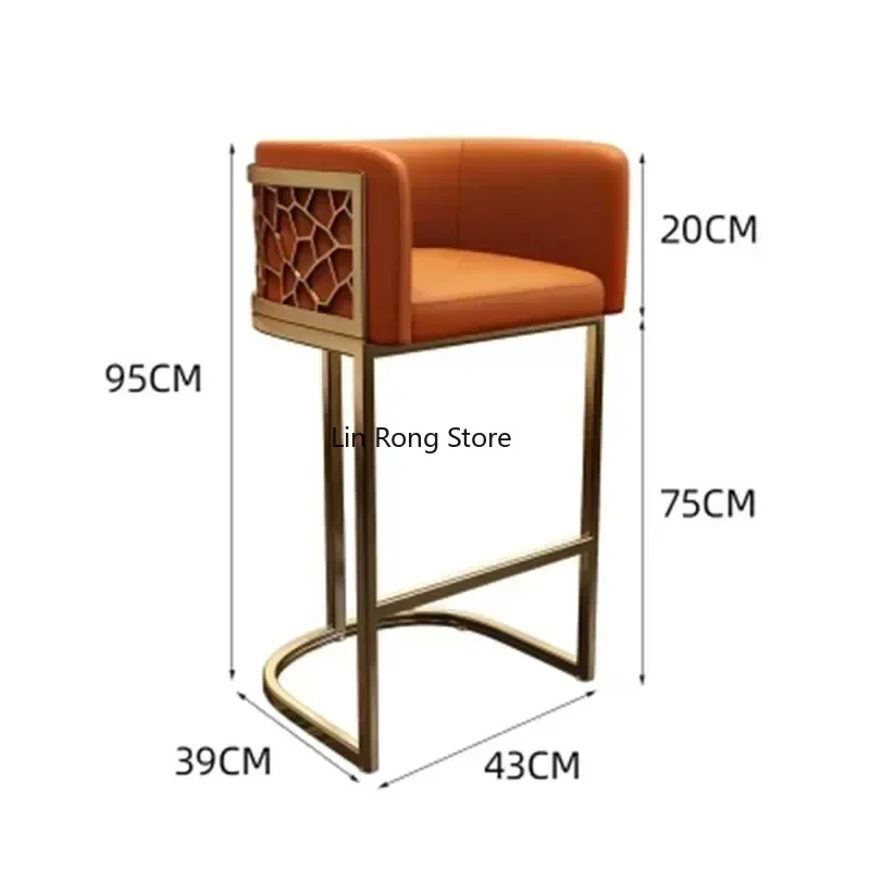 Home High Kitchen Stools Nordic Luxury Ergonomic Simple Bar Stool Adjustable Aesthetic Bancos Para Barra Outdoor Furniture HY