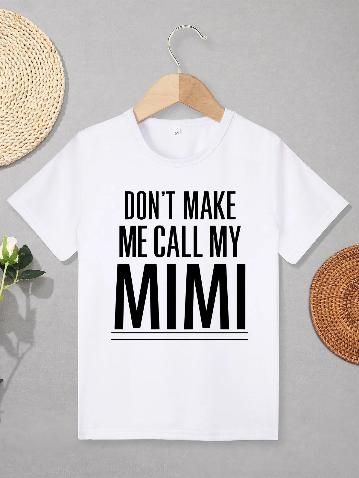 Funny Kids Summer Shirt “Don't Make Me Call My Mimi” Letter Print Fashion Harajuku T-shirt 2 to 7 Years Boys and Girls Clothes