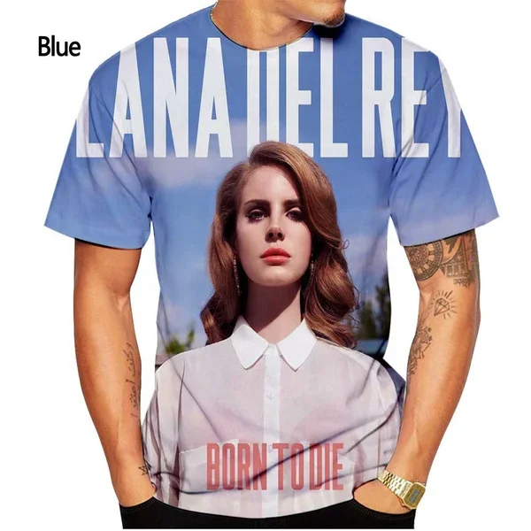 Summer Men's and Women's Casual Short-sleeved Rapper Lana Del Rey 3D Printed T-shirt Fashion Personality Round Neck T-shirt Top